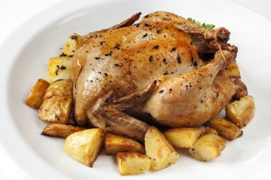 kızarmış tavuk ve patates