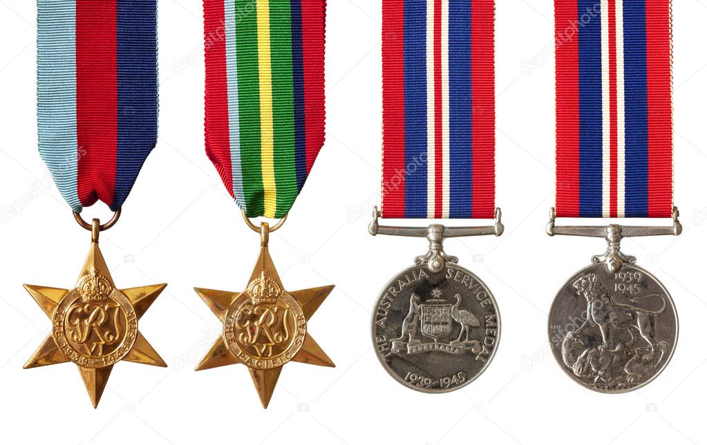 British and Australian War Medals Isolated