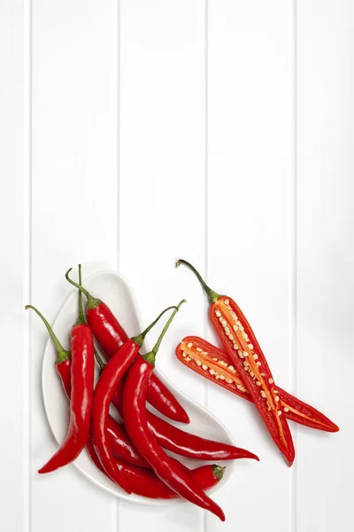 Rote Chilischoten Lebensmittel Hintergrund — Stockfoto