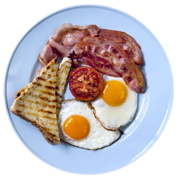 Bacon i jaj na białym tle — Zdjęcie stockowe