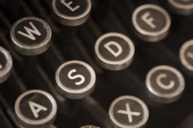 Vintage schrijfmachine toetsen met grunge effecten