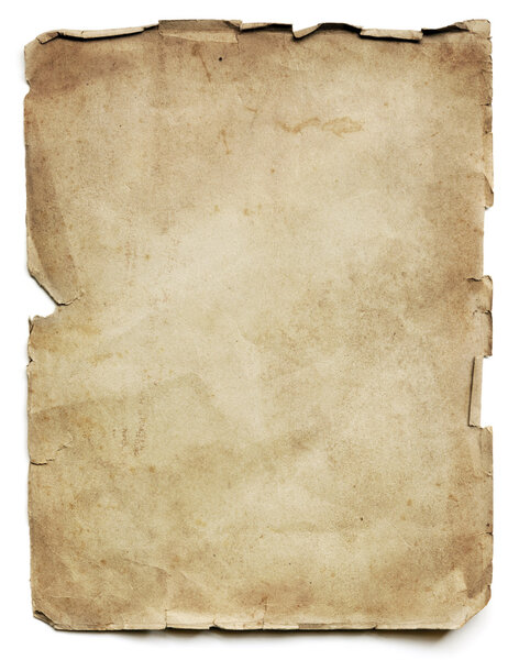 Old Paper Sheet Isolated