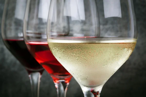 Vino Bianco Rosato e Rosso — Foto Stock