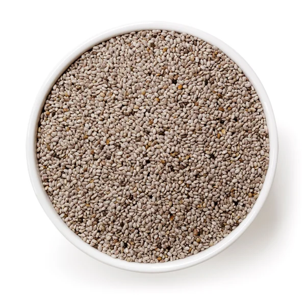 Chia Seeds in Bowl Isolated — Stock Photo, Image