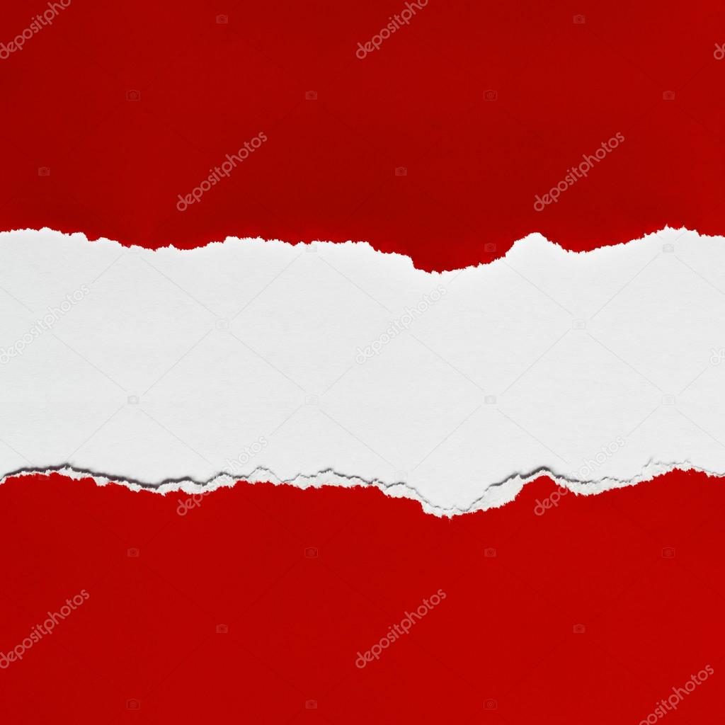 Torn Red Paper With Space For Copy Stock Photo - Download Image