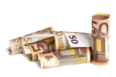 Euro üzerinde beyaz izole
