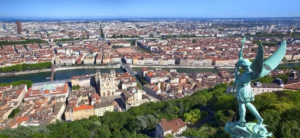 Panorama över lyon Frankrike — Stockfoto