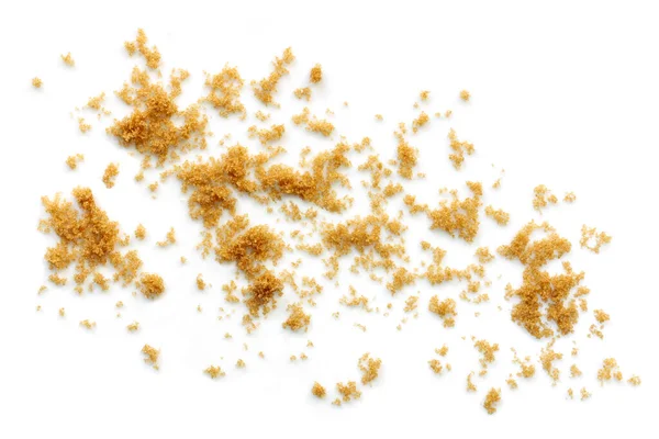 Raw Sugar Scattered White Isolated Top View Stock Picture