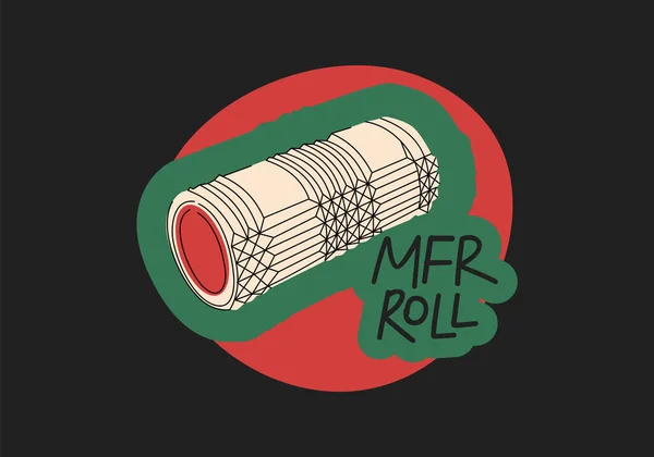 Mfr Roll Myofascial Release Massage Terapi Platt Vektor Bokstäver Skum — Stock vektor