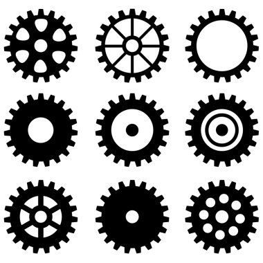 Set of gear wheels clipart