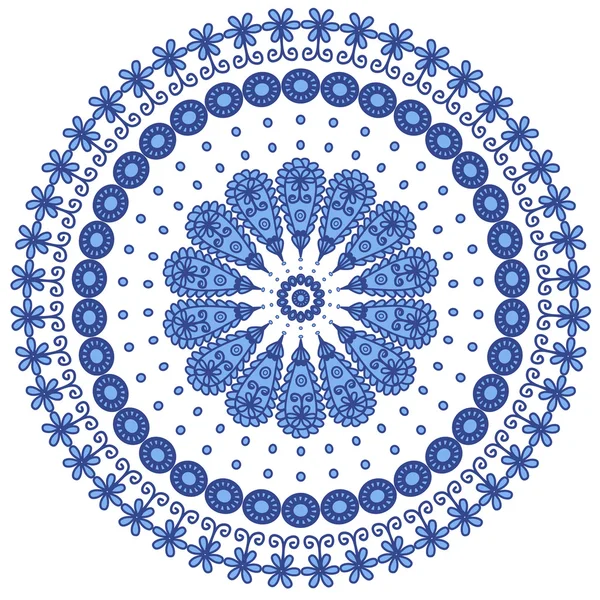 Dentelle ronde bleue — Image vectorielle