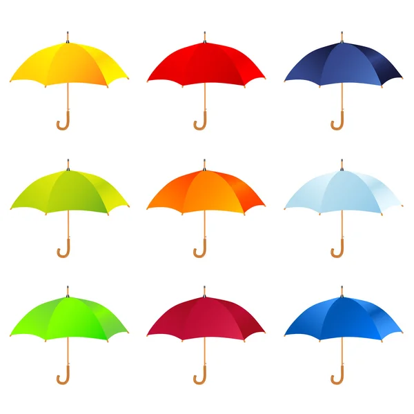 Uppsättning paraplyer — Stock vektor
