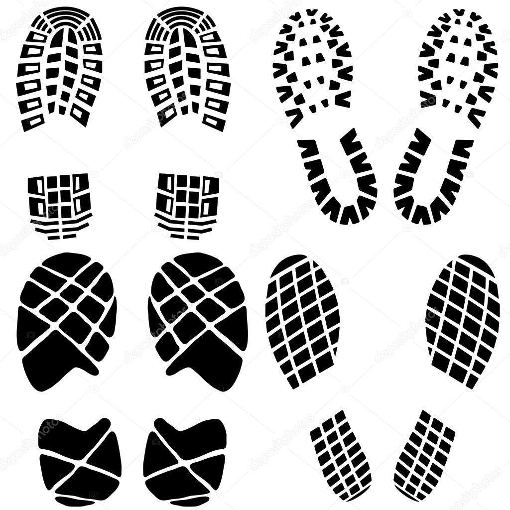 Set of black footprints