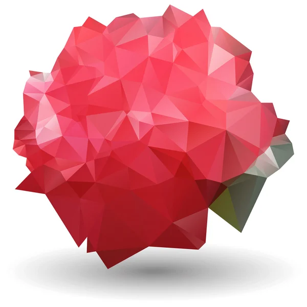 Rosa roja abstracta en estilo origami sobre fondo blanco — Archivo Imágenes Vectoriales