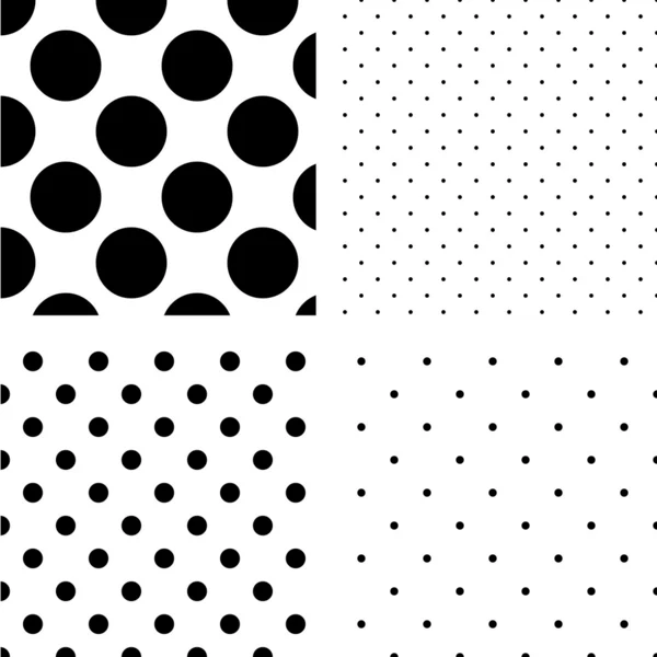 Polka dot seamless pattern set — Stock Vector