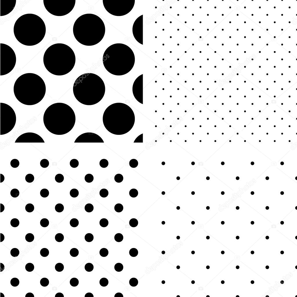 Polka dot seamless pattern set