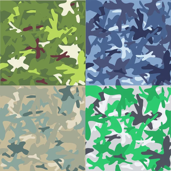 Set of camouflage military background. Seamless pattern — Stock Vector