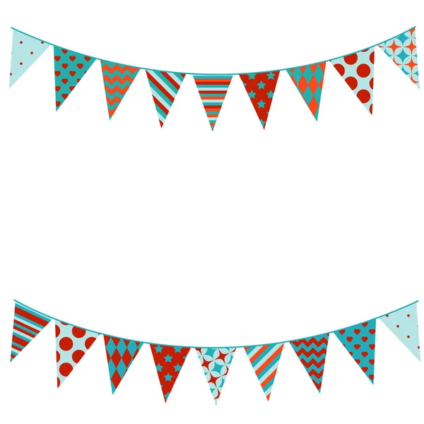 Bunting Hintergrund in flachem Stil. — Stockvektor