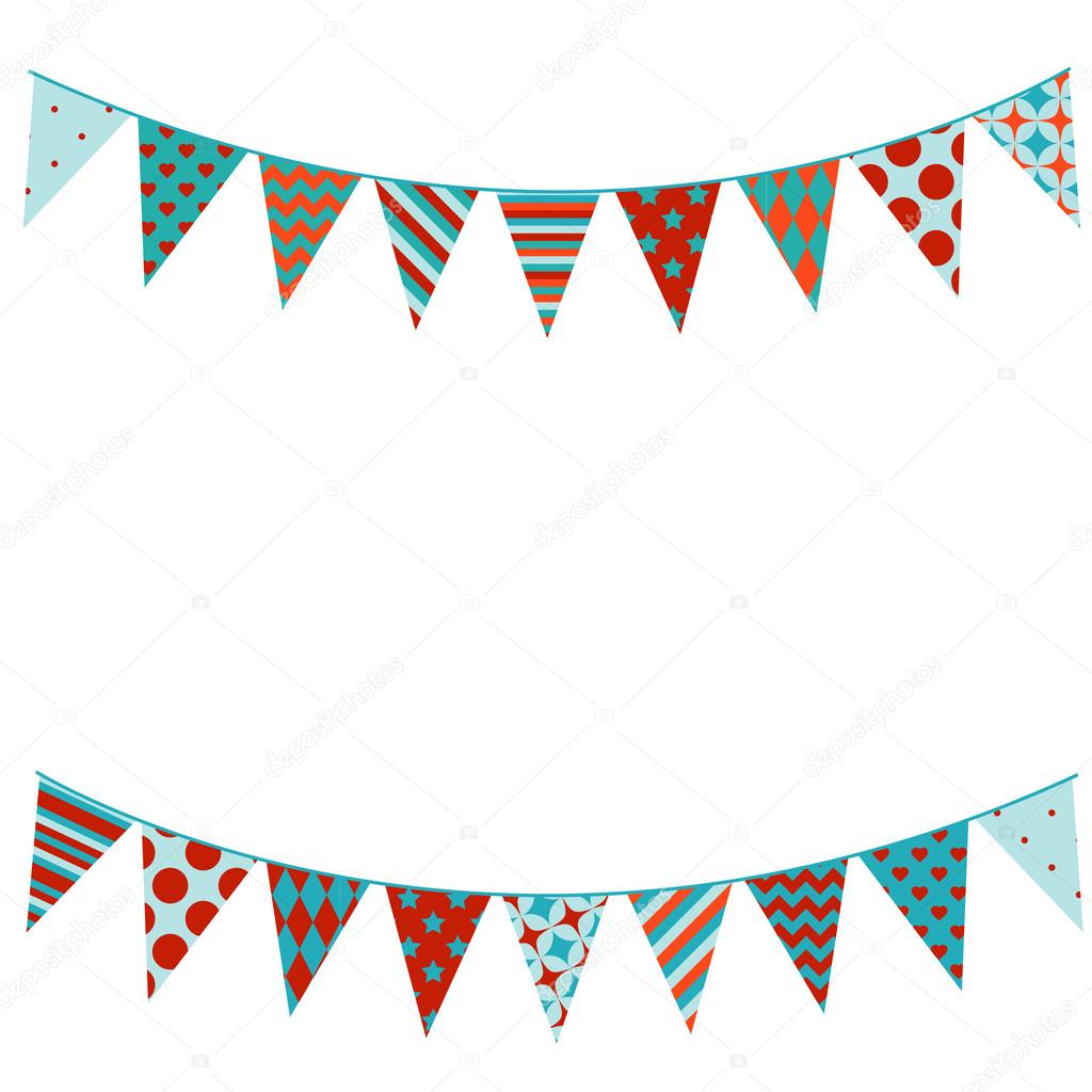 Bunting background in flat style.