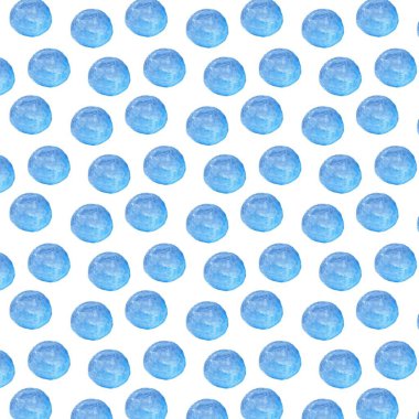Mavi suluboya, yuvarlak, lekesiz desen. Vektör illüstrasyonu
