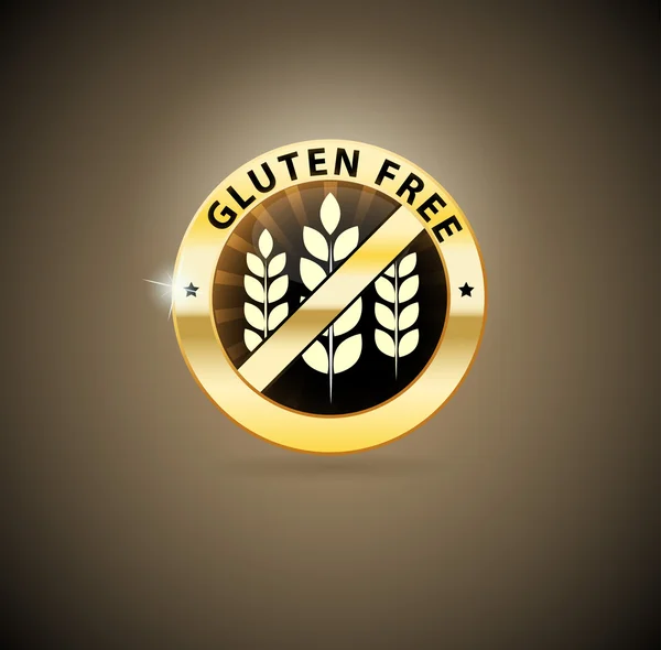 Altın gluten ücretsiz kayıt — Stok Vektör