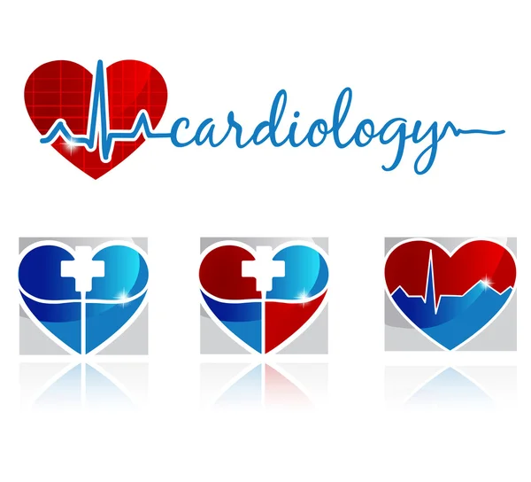 Símbolos cardiológicos — Vector de stock