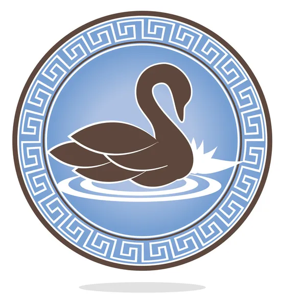 Ornamento de cisne — Vetor de Stock