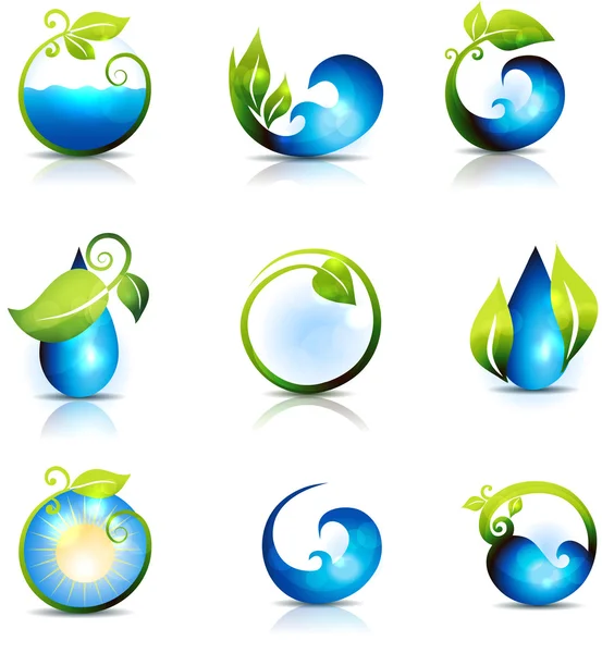 Natuur en water symbolen — Stockvector