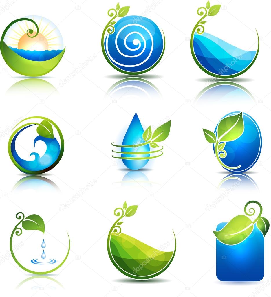 Nature healing symbols. Clean and fresh feeling.