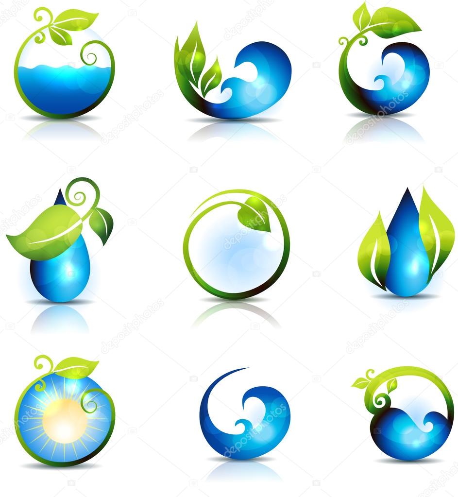 Nature healing symbols. Clean and fresh feeling.
