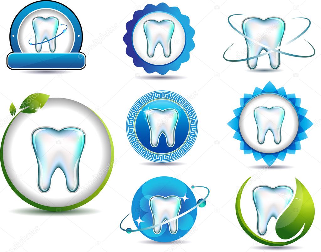 Healthy teeth symbol collection. Clean and bright designs. Beautiful color combinations.