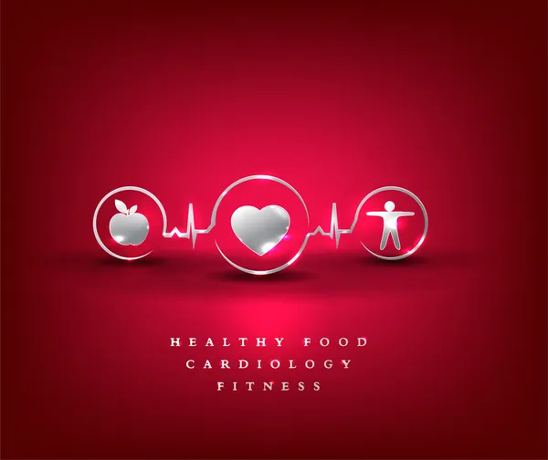 Serce symbol zdrowia opieki zdrowotnej, — Wektor stockowy
