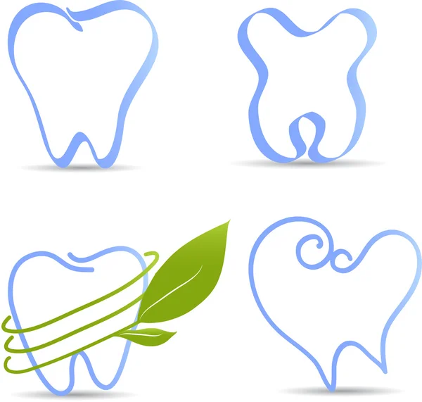 Semplice illustrazione dei denti — Vettoriale Stock