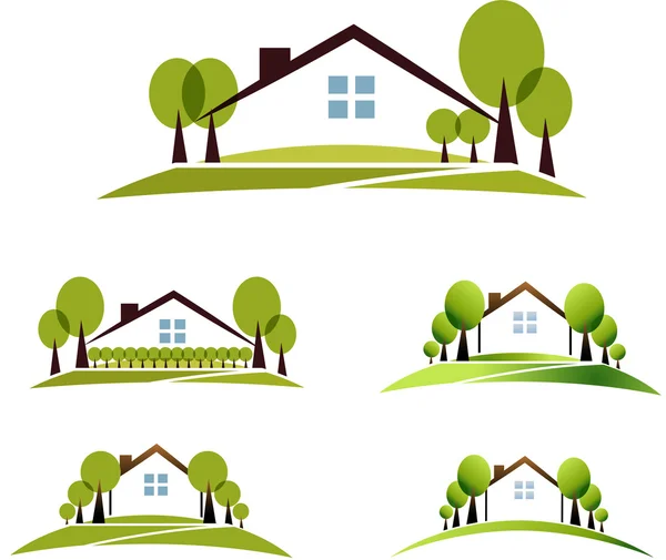 House and garden — Stock Illustration House and garden Stock Illustration