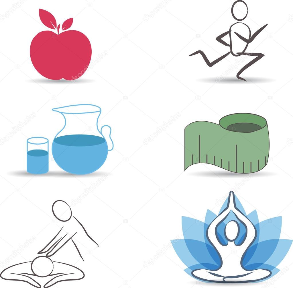 Healthy lifestyle symbol collection