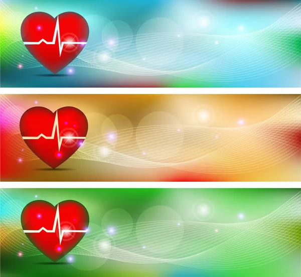 Heart banners — Stock Vector