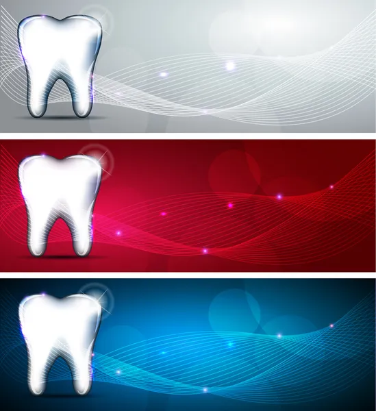 Hermosas banderas de dientes — Archivo Imágenes Vectoriales