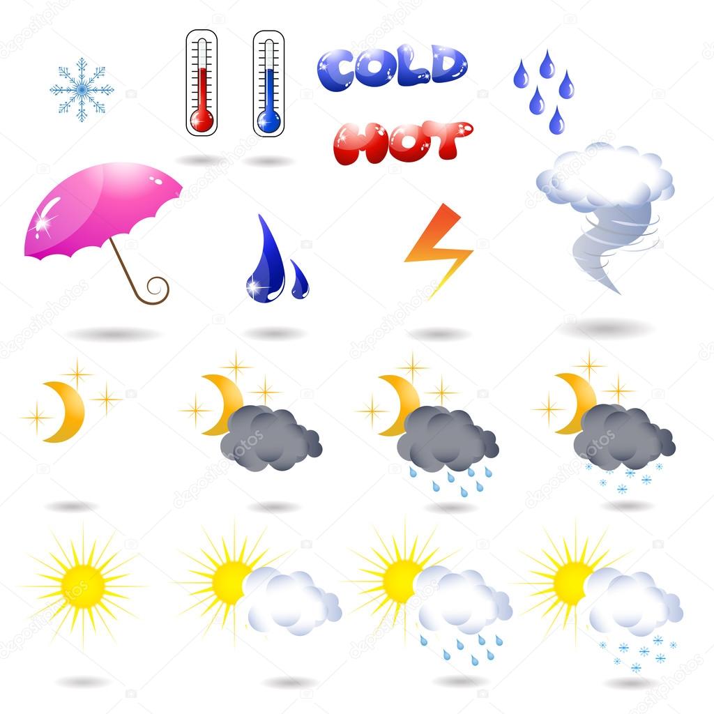 Vector collection of high quality weather icons