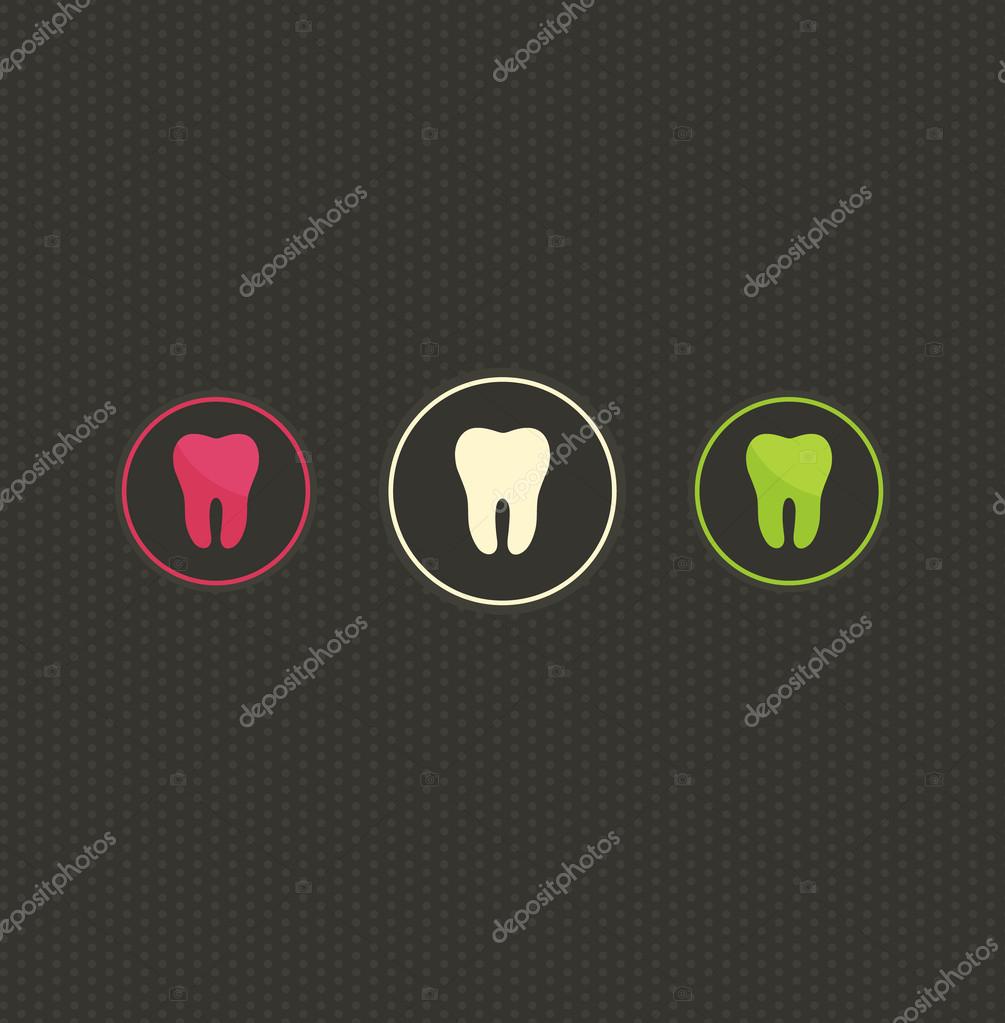 Tooth symbols design, beautiful and bold colorful illustration.