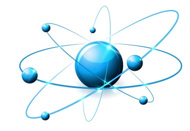 Molecule abstract illustration, beautiful bright blue colors