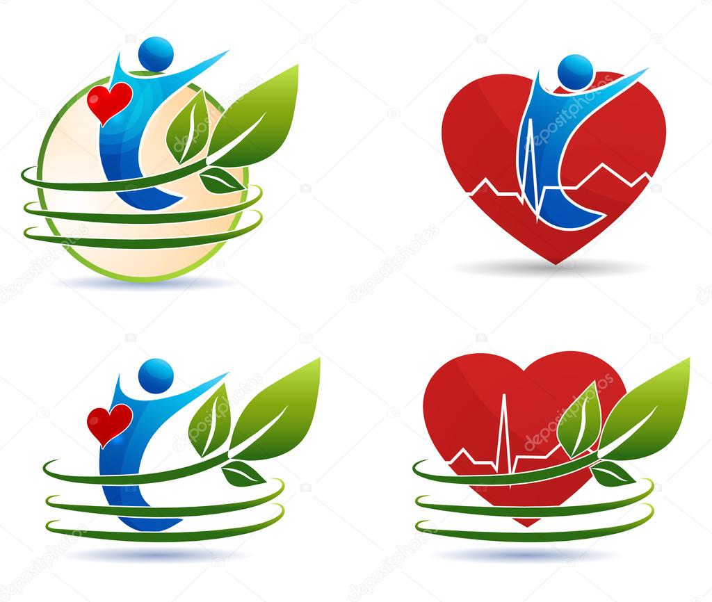 Human health care symbols, healthy heart concept