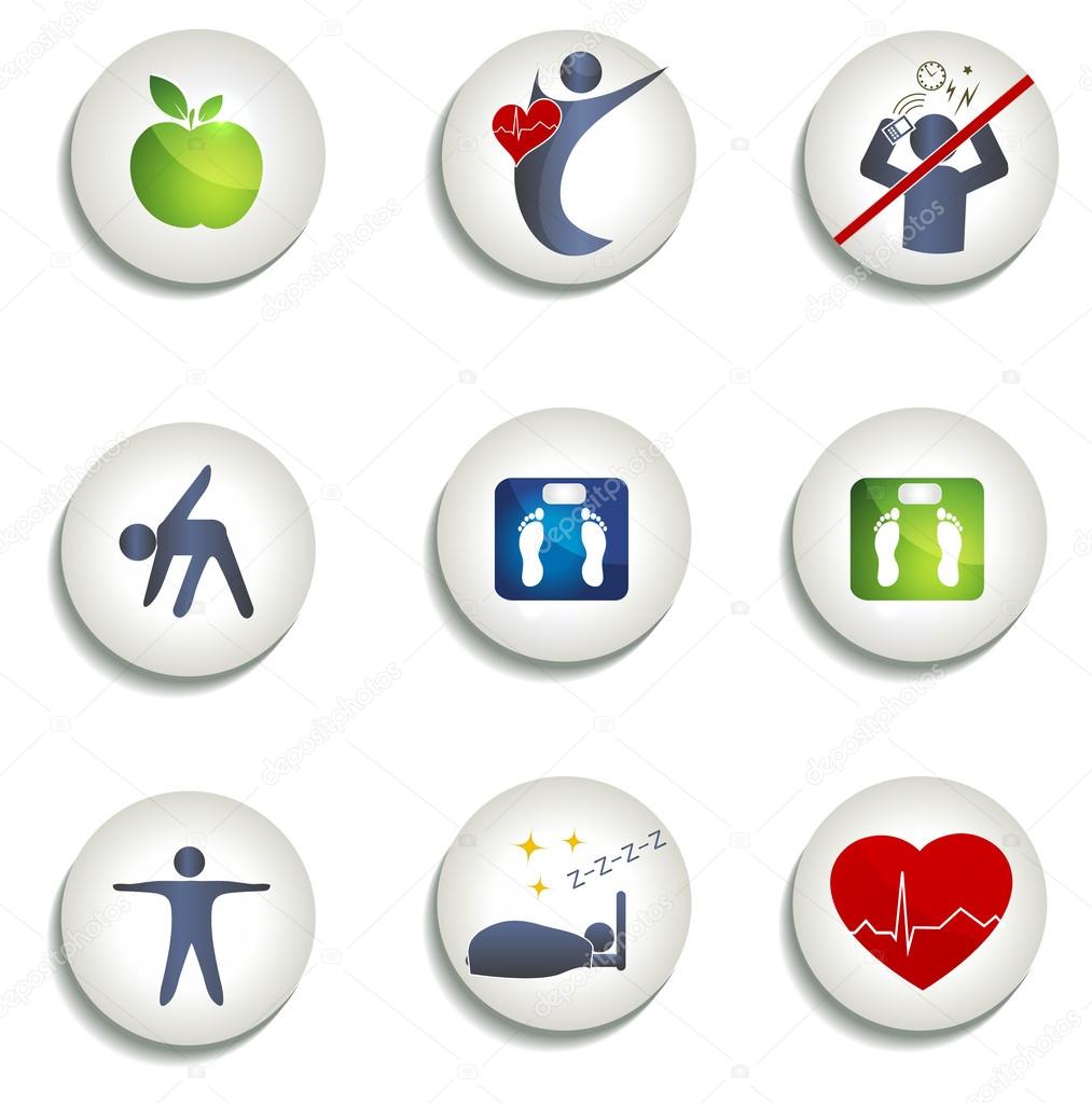 Normal weight, healthy eating and other icons