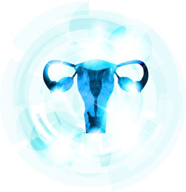 Abstract blue color female uterus clipart