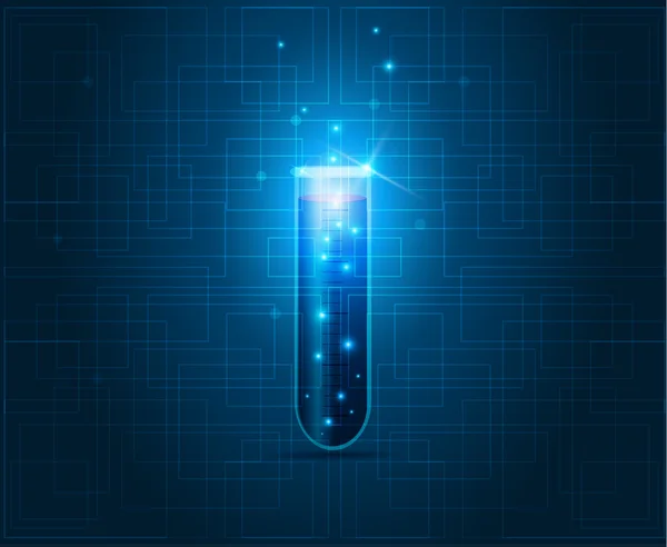 Test tube on a technology background — Stock Vector