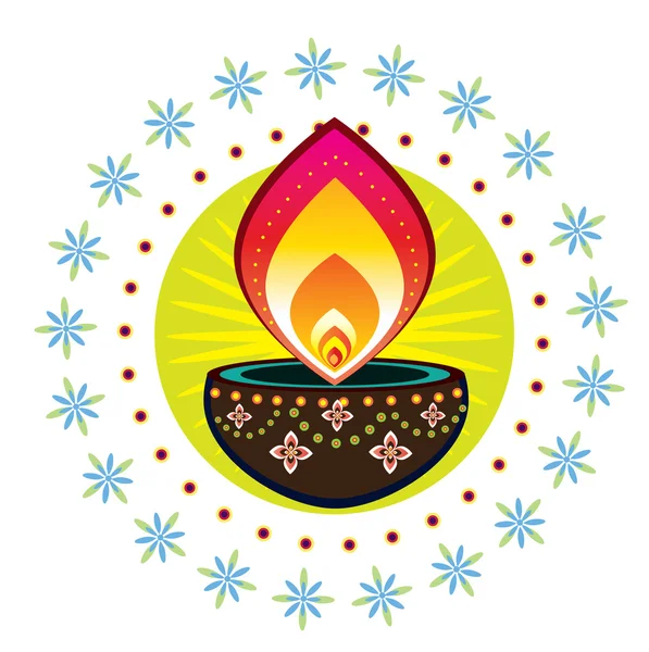 Diwali Candle Light — Stock Vector