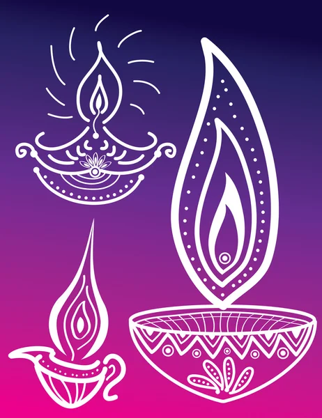 Diwali levande ljus — Stock vektor