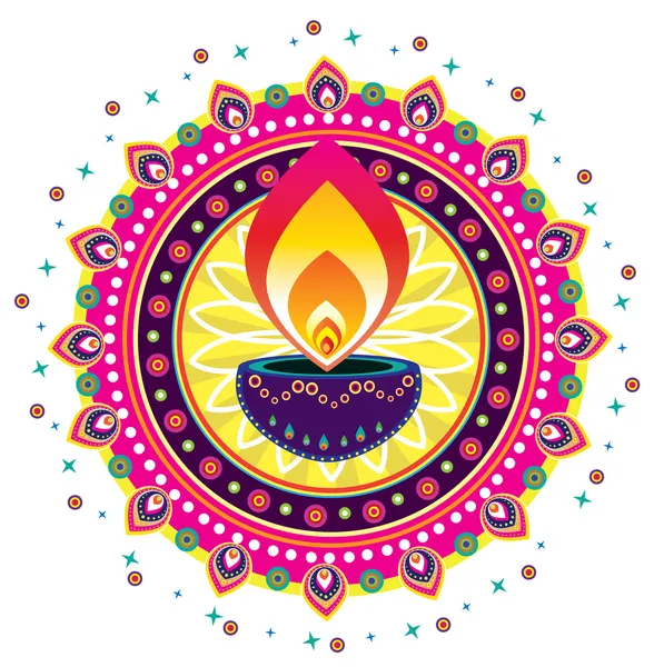 Diwali levande ljus Vektorgrafik