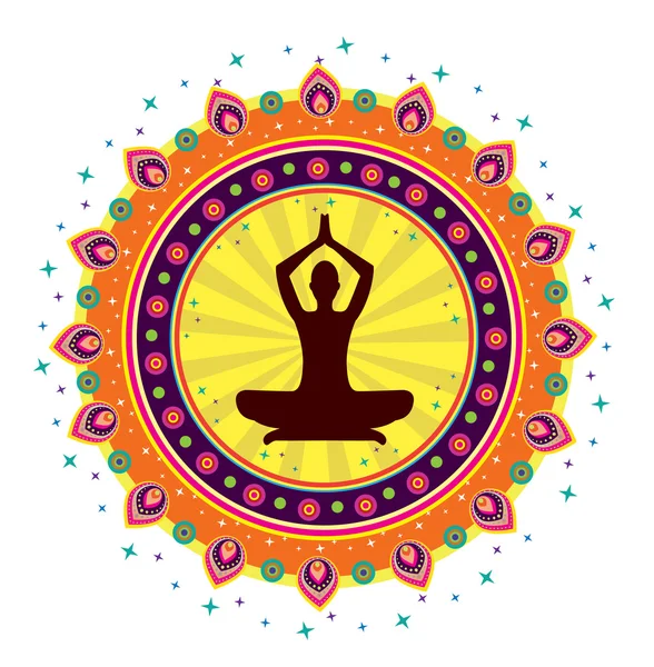 Yoga lotus houding — Stockvector