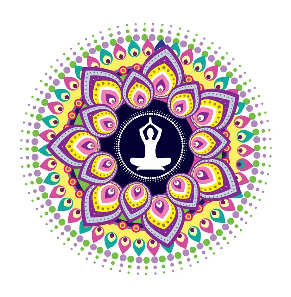 Yoga lotus duruş — Stok Vektör