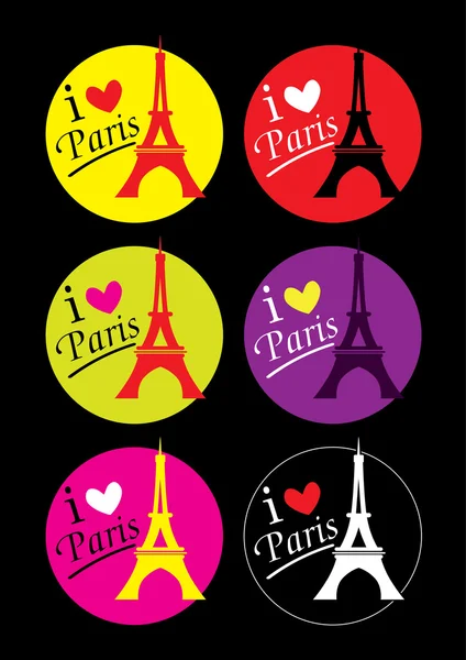 Eiffelturm - i love paris message — Stockvektor